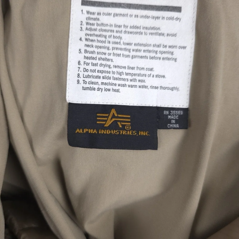 Alpha Industries M65 Field Coat Mens Medium Beige Cold Weather with ALS/92 Liner